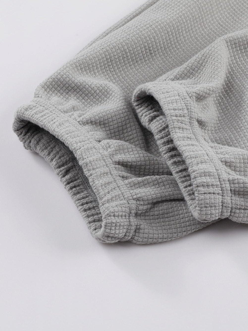 Gray Waffle Texture Cargo Pocket Jogger Pants