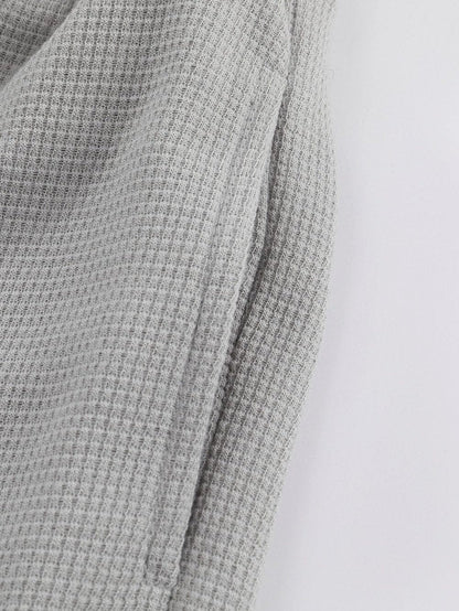 Gray Waffle Texture Cargo Pocket Jogger Pants