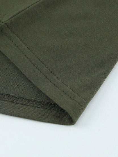 Green American Flag Cutout Tank Top with Keyhole Neckline