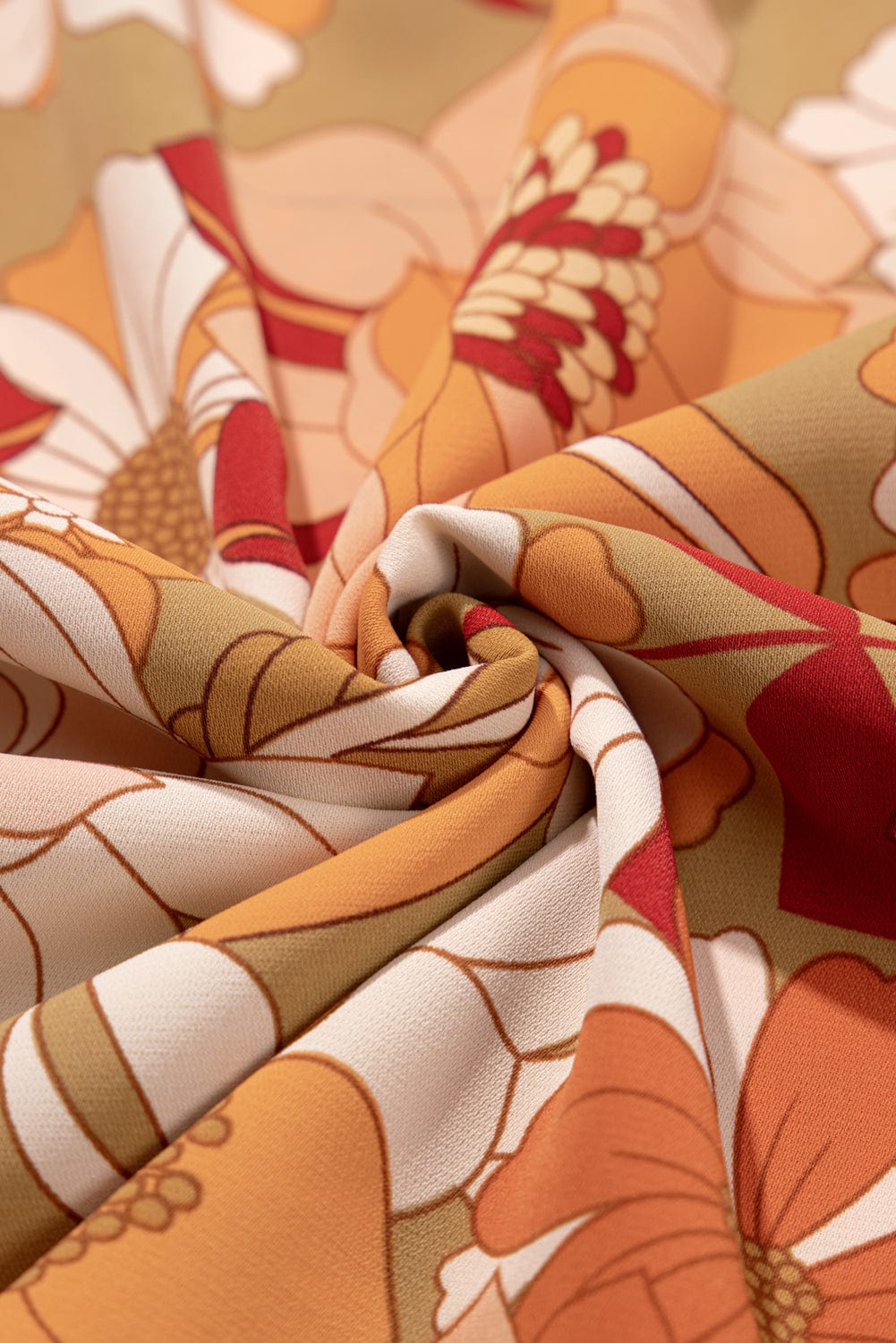 Green Blossom Flared Waistline Floral Mini Dress