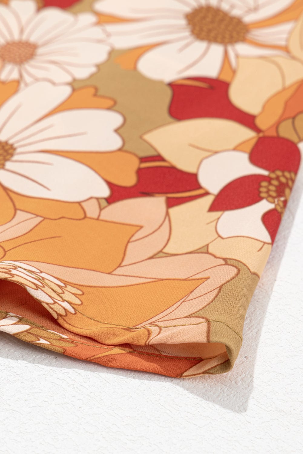 Green Blossom Flared Waistline Floral Mini Dress