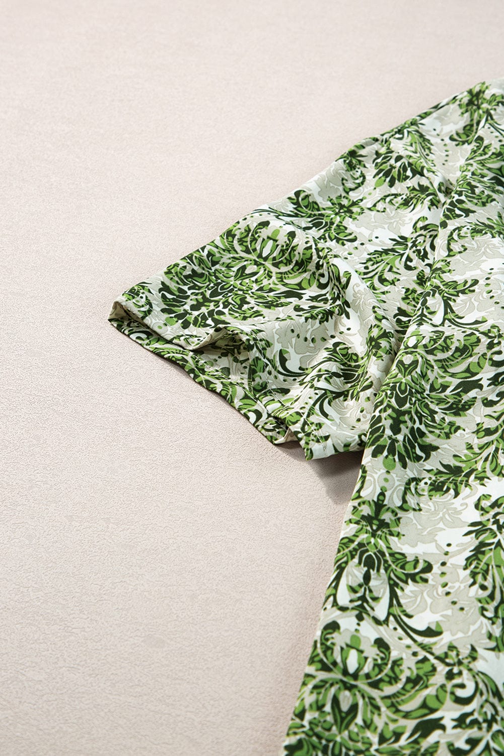 Green Bohemian Floral Print Two-Piece Short Set