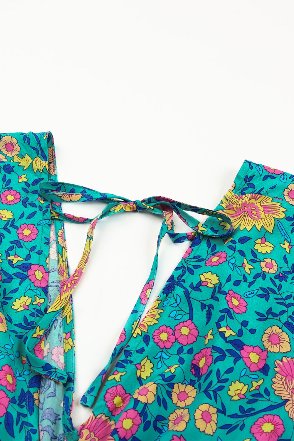 Green Boho Princess Floral Maxi Dress