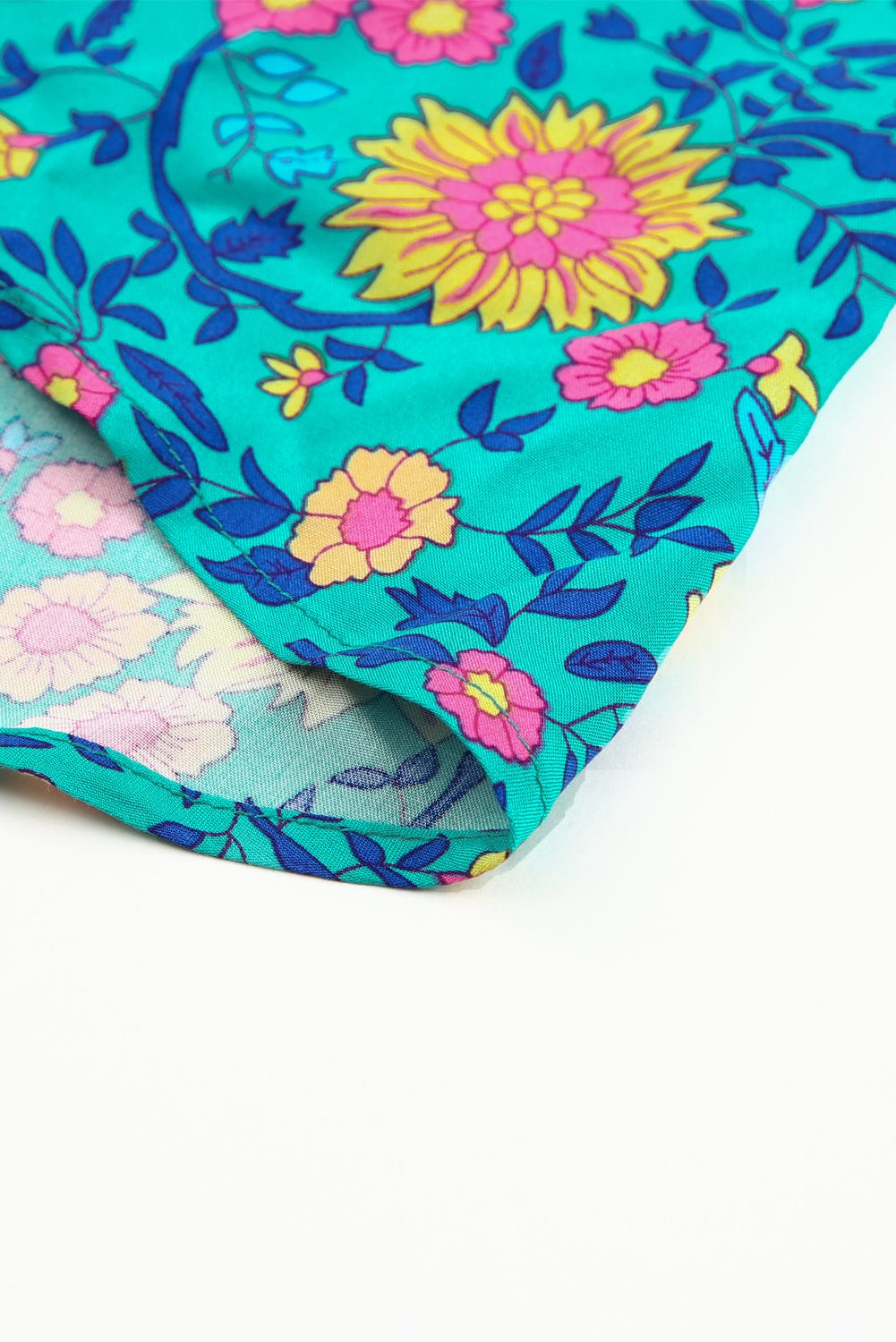 Green Boho Princess Floral Maxi Dress