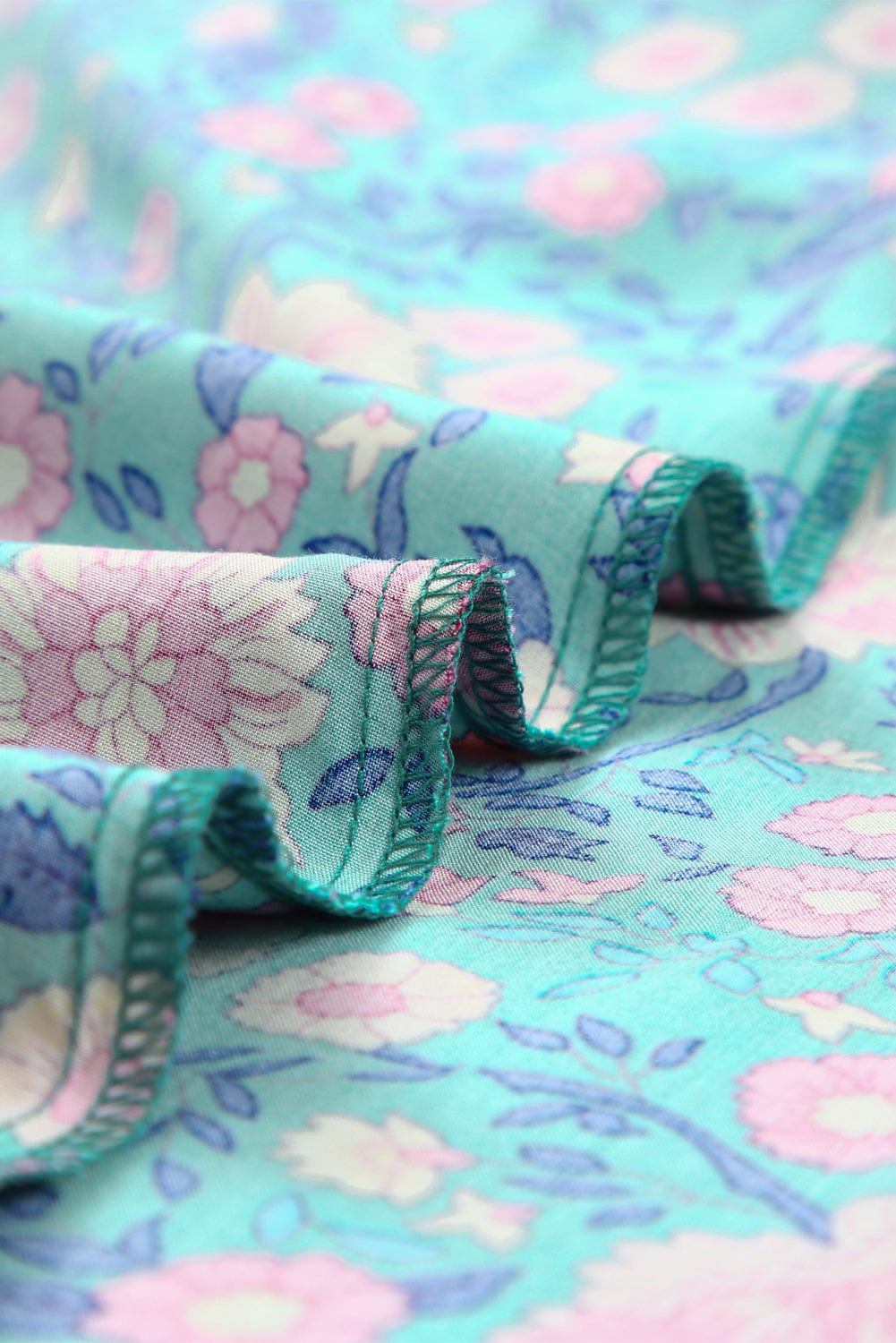 Green Boho Princess Floral Maxi Dress