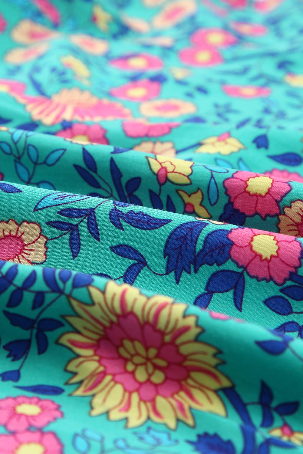 Green Boho Princess Floral Maxi Dress