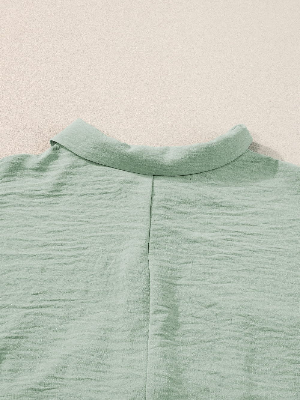 Green Button-Up Collared Romper with Pockets