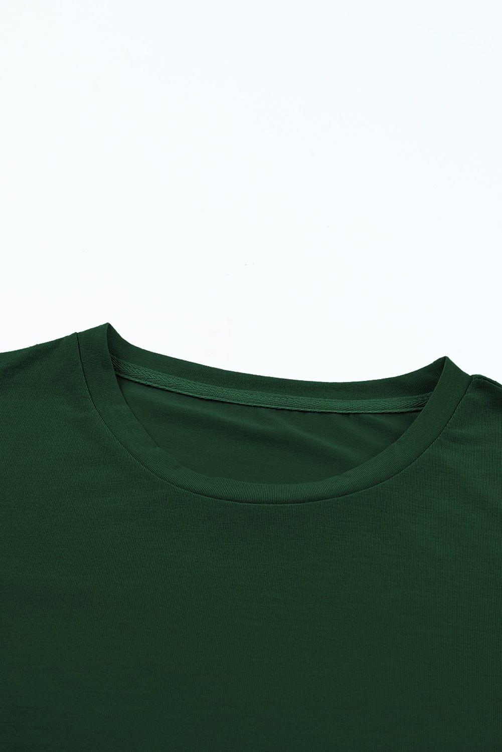Green Chic Round Neck Casual Tee