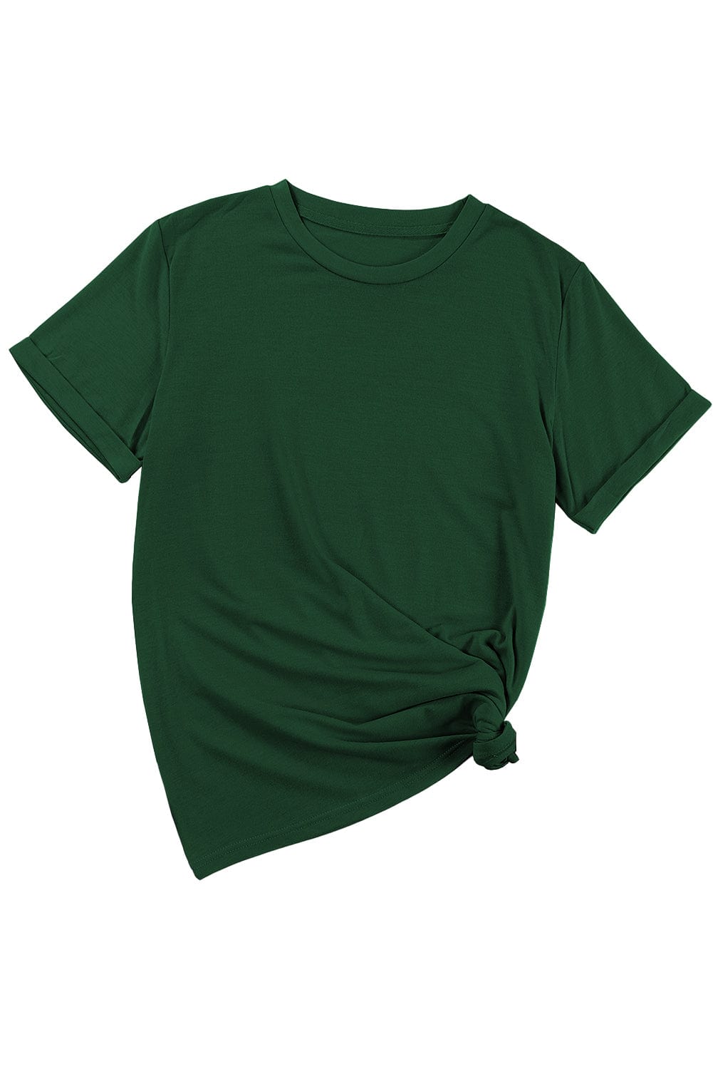 Green Chic Round Neck Casual Tee