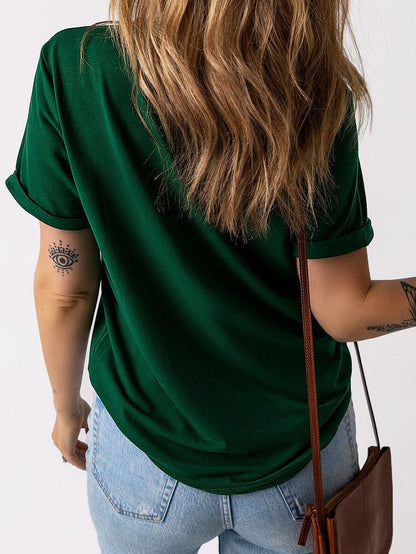 Green Clover Day Dreamer Round Neck Graphic Tee