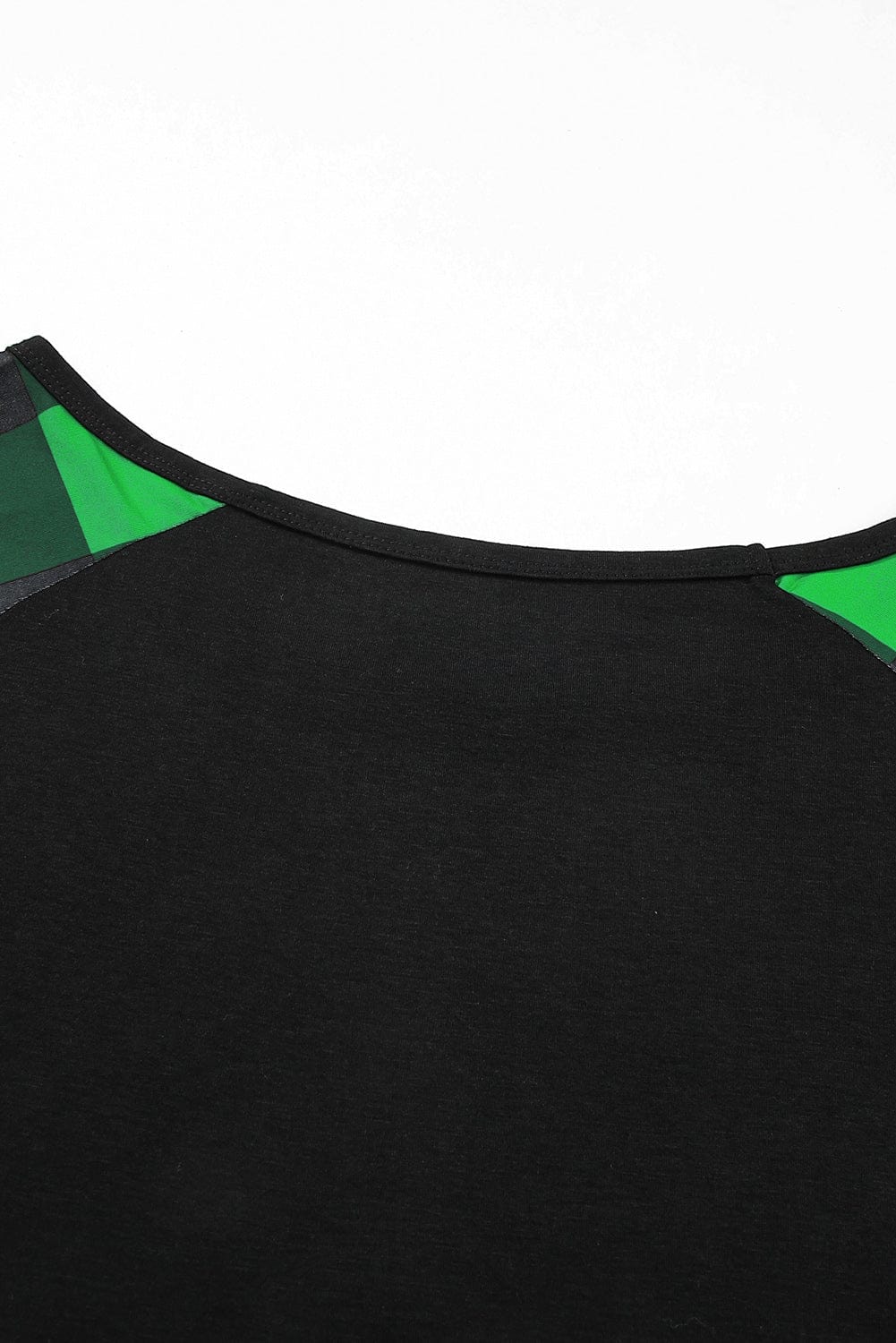 Green Clover Leopard Print Long Sleeve Top with Glitter Detail