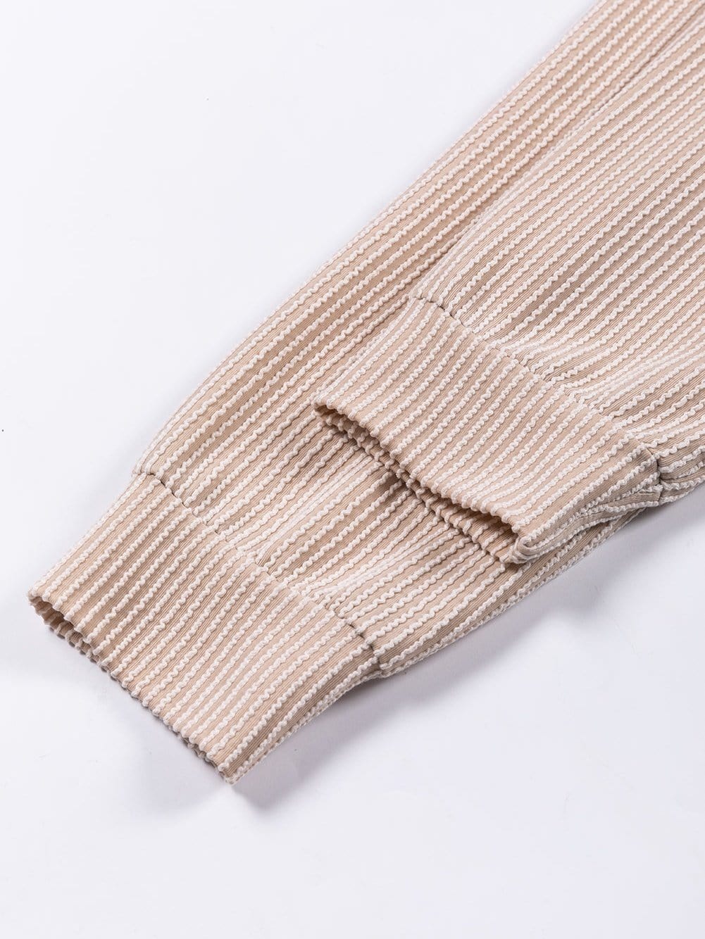 Green Color Block Ribbed Long Sleeve Loose Top with Chic Style