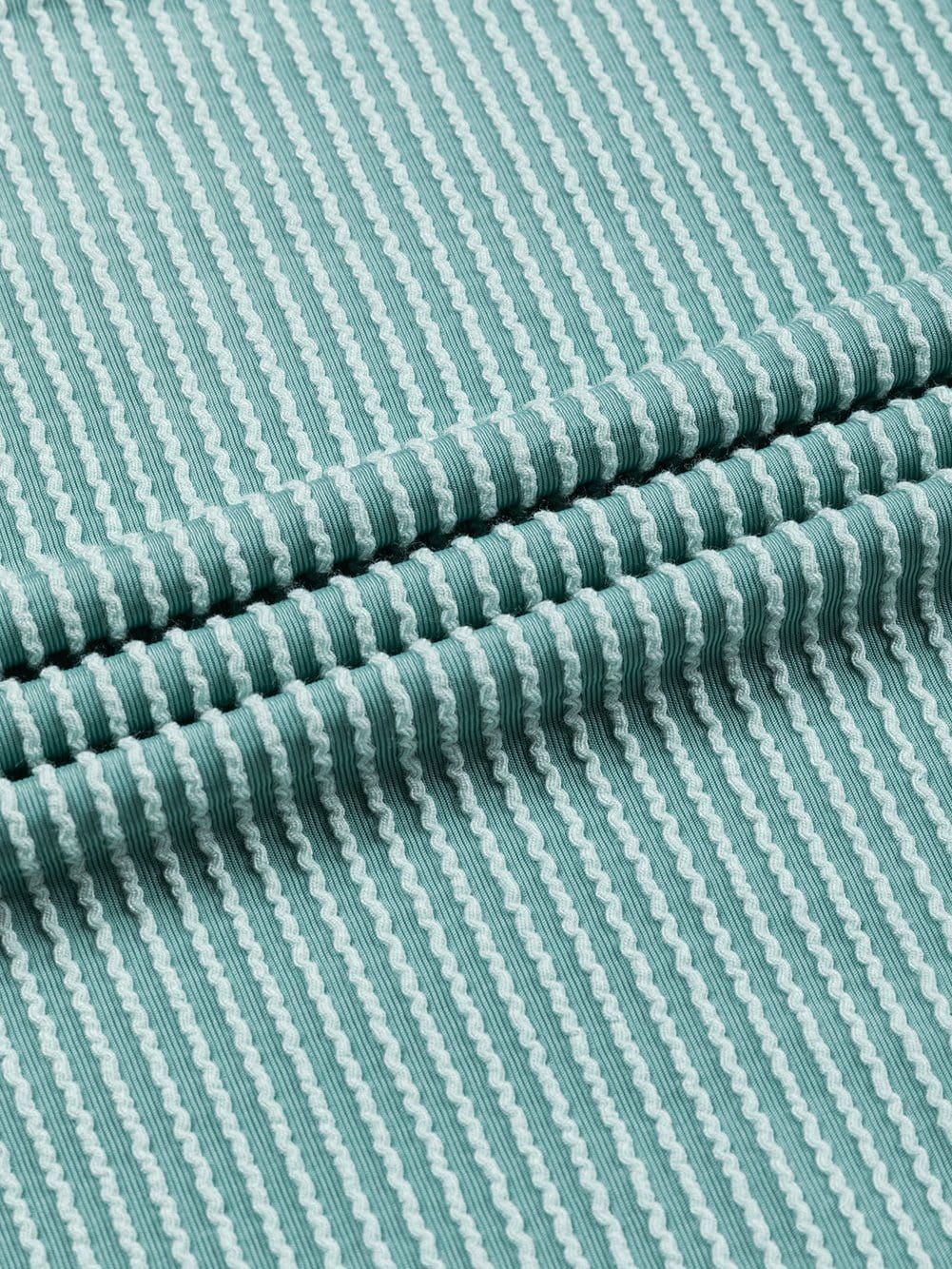 Green Color Block Ribbed Long Sleeve Loose Top with Chic Style