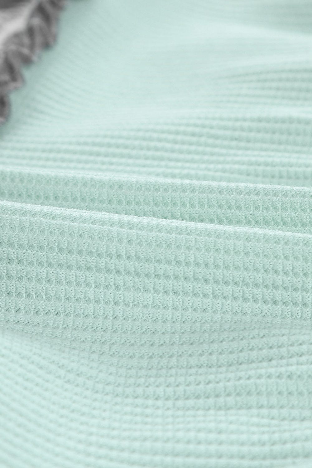 Green Color Block Ruffle Trim V Neck Tank Top