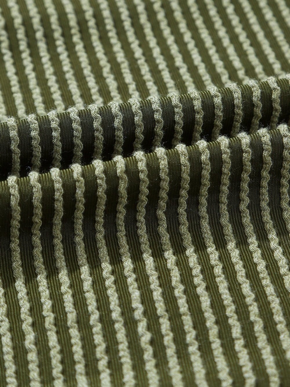 Green Corded Drawstring Romper with Long Sleeves