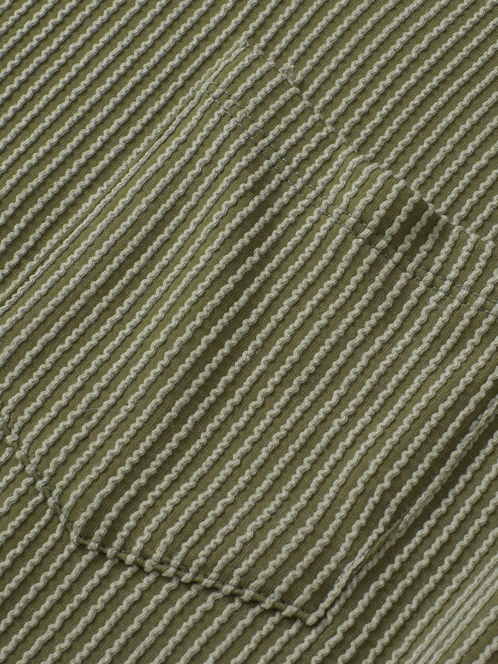 Green Corded Twist V Neck Short Sleeve Ribbed Top