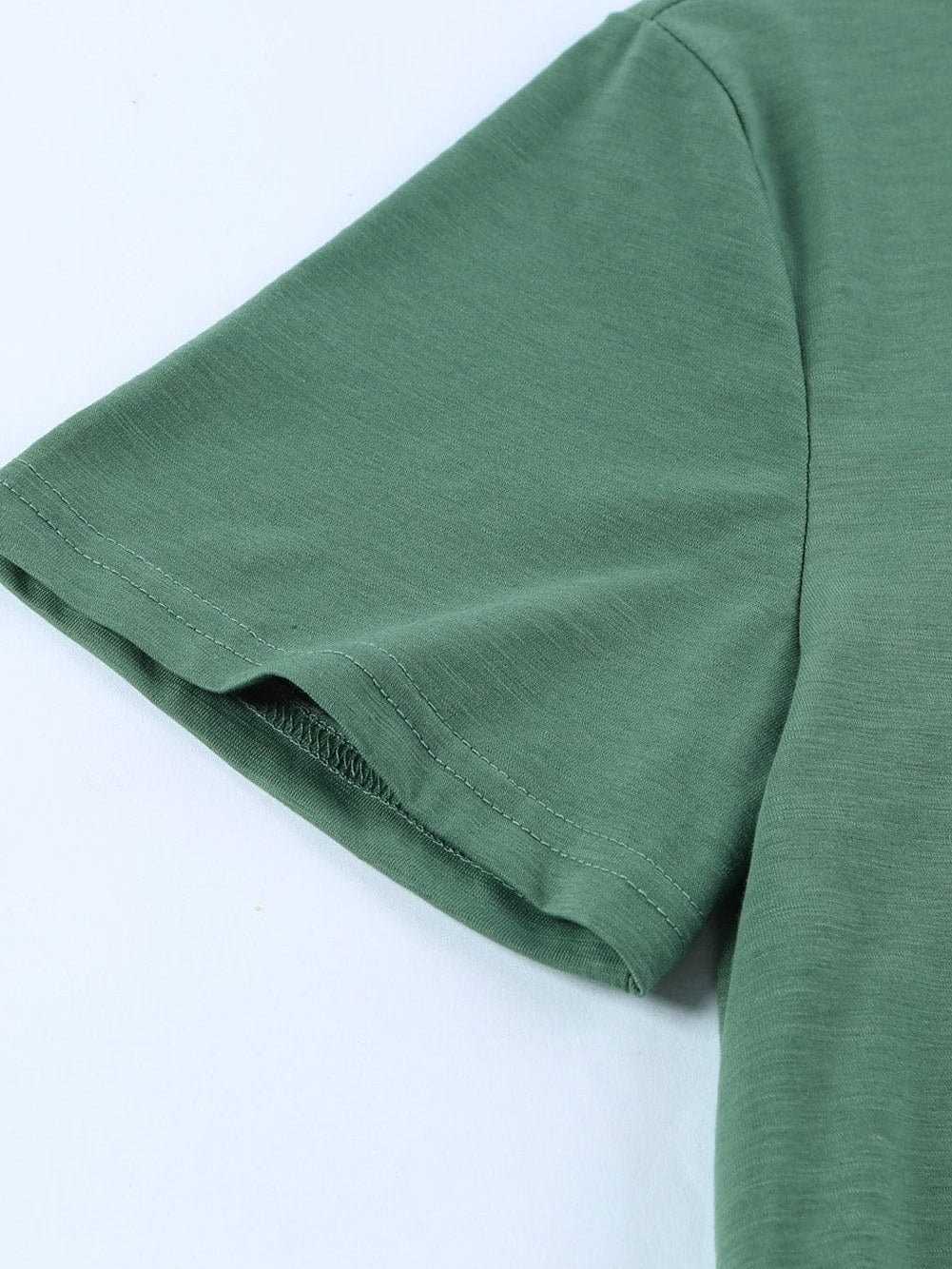 Green Cut-Out Crew Neck Tunic Tee