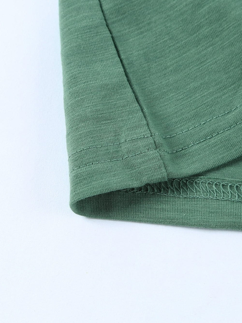 Green Cut-Out Crew Neck Tunic Tee