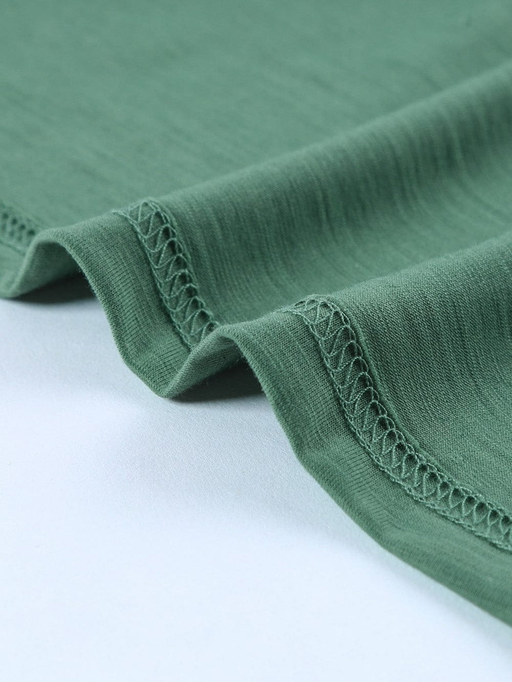 Green Cut-Out Crew Neck Tunic Tee