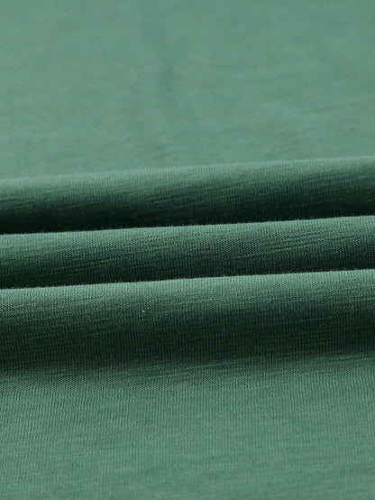 Green Cut-Out Crew Neck Tunic Tee