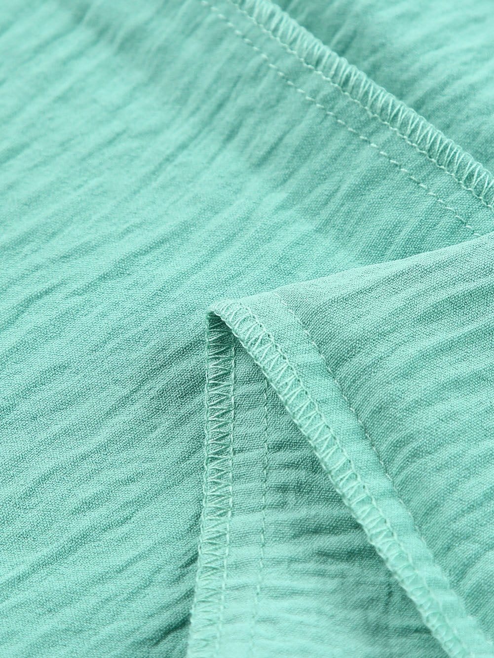 Green Deep V-Neck Sleeveless Jumpsuit with Shirred Waist