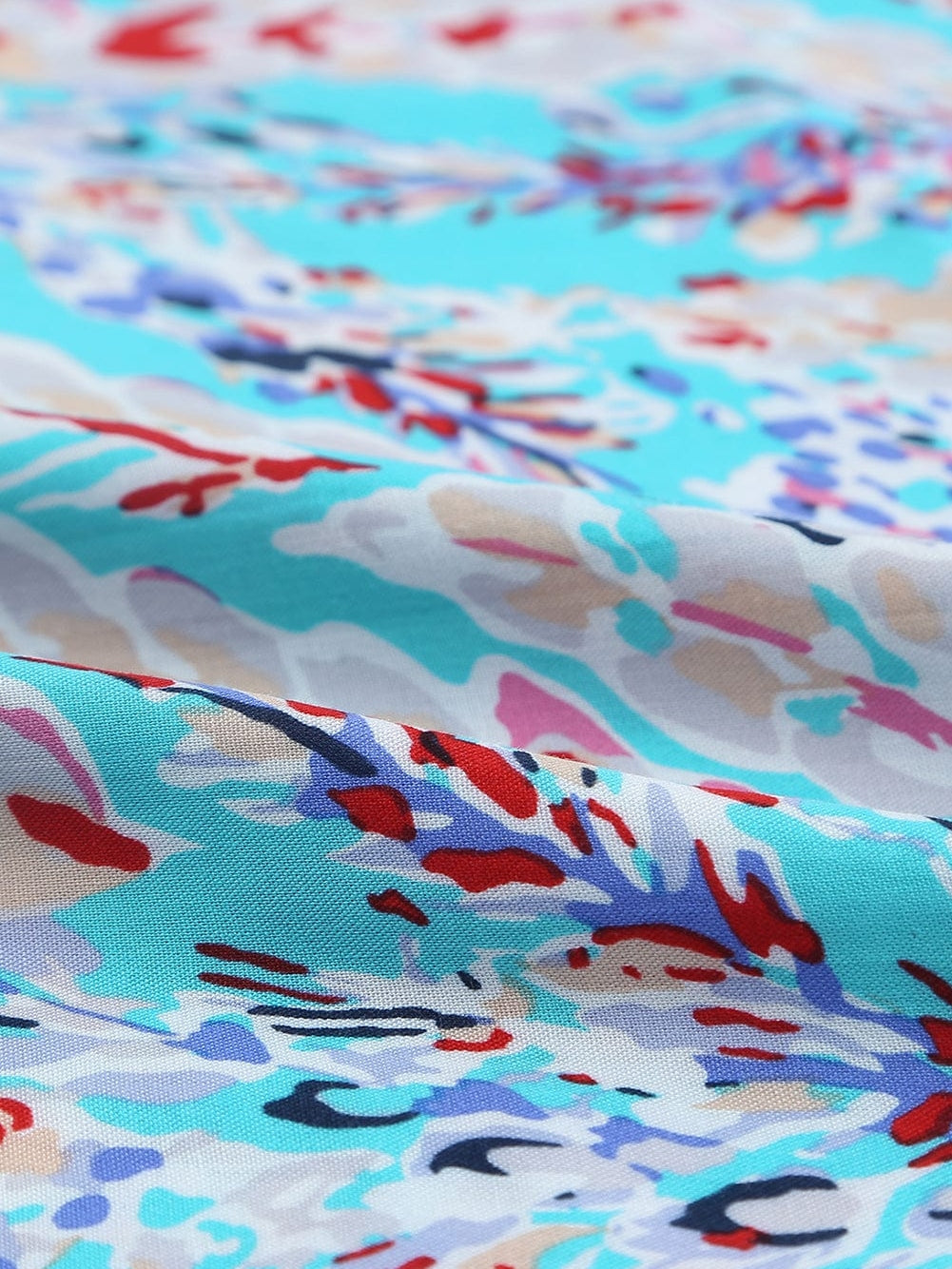 Green Floral Bohemian Maxi Dress with V Neck