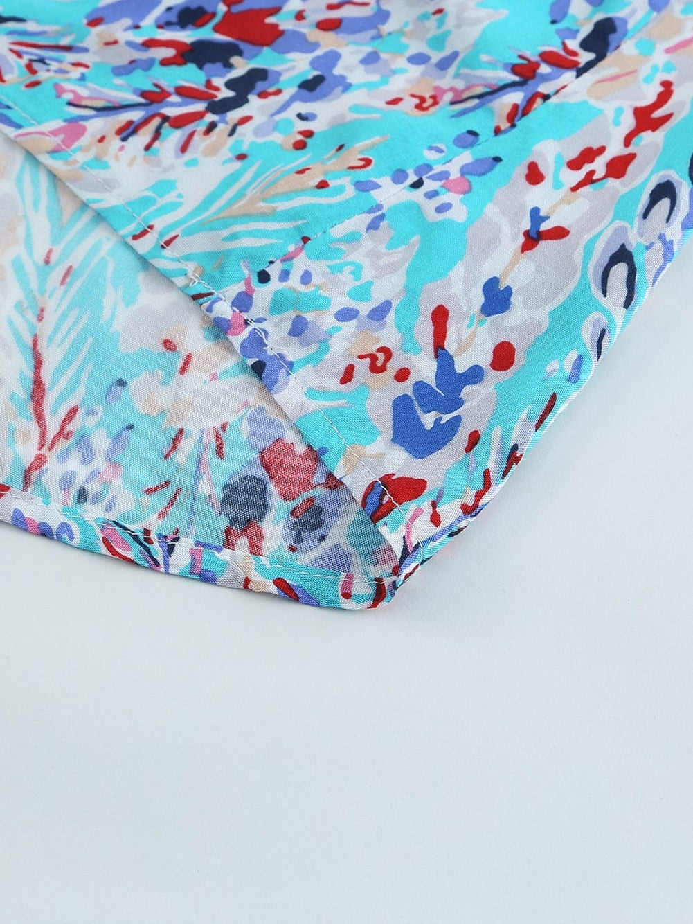 Green Floral Bohemian Maxi Dress with V Neck