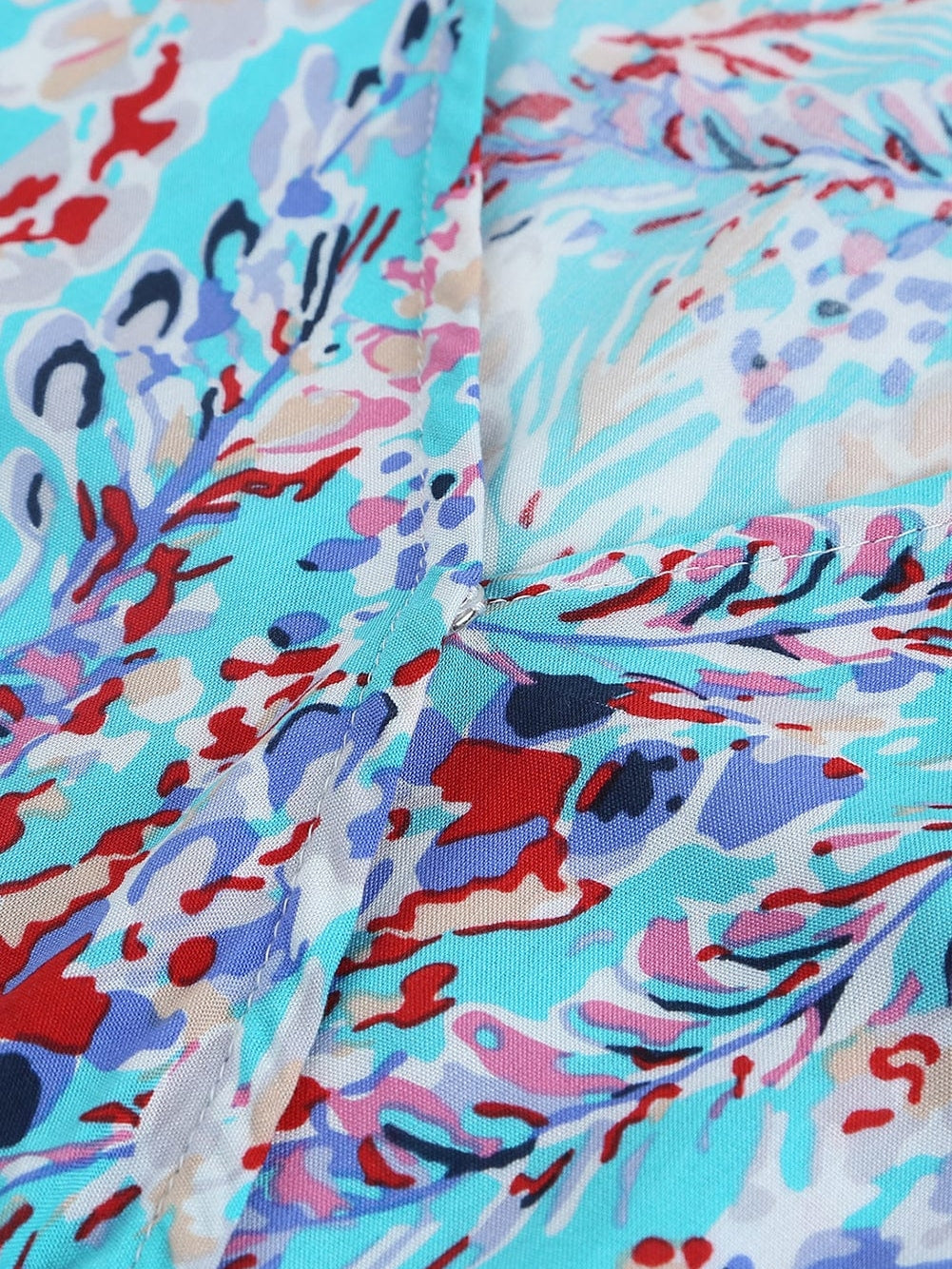 Green Floral Bohemian Maxi Dress with V Neck