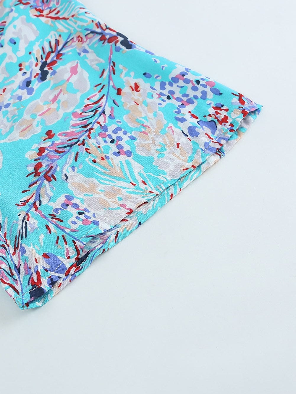 Green Floral Bohemian Maxi Dress with V Neck