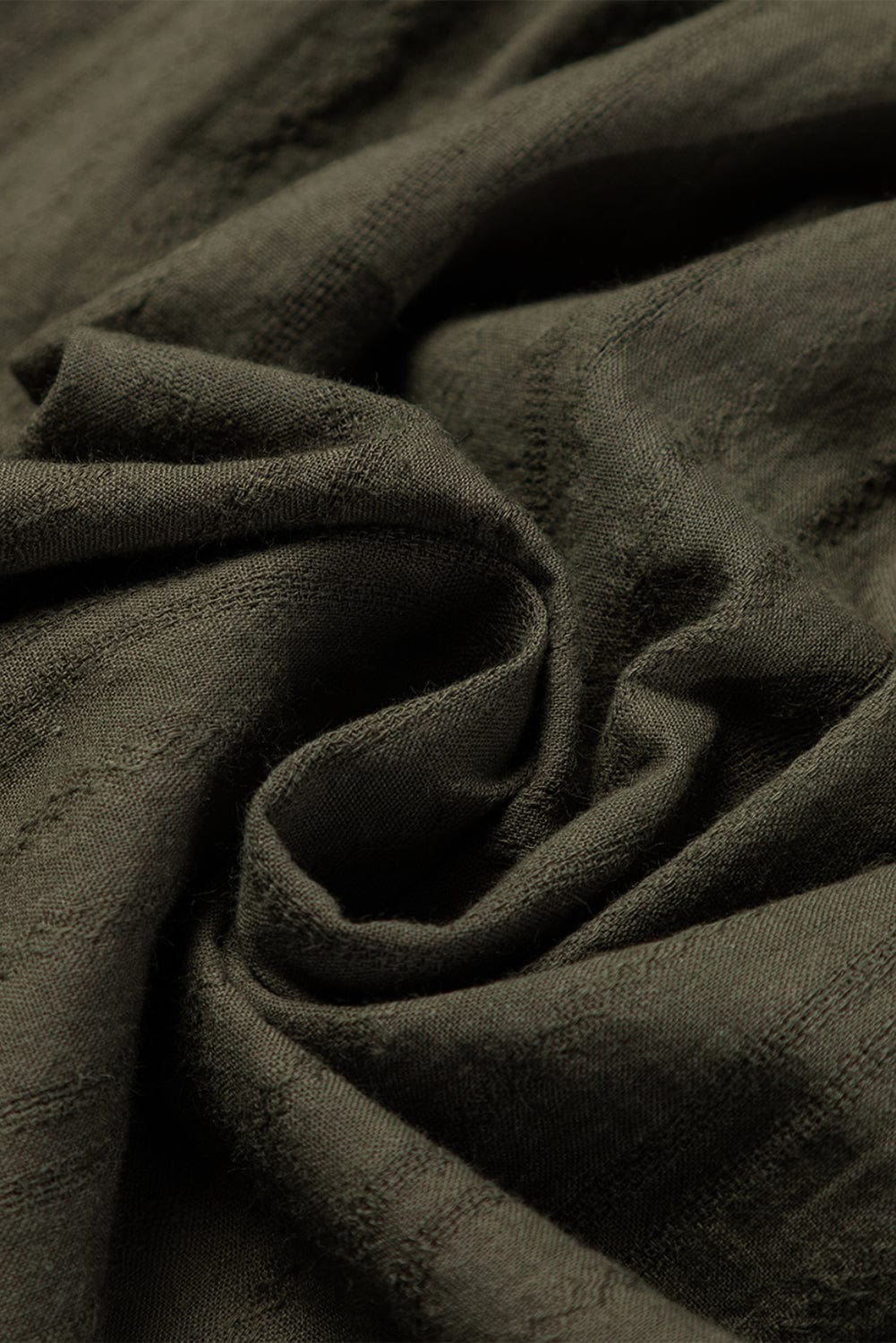 Green Floral Embroidered Bohemian Blouse with Tasseled Neckline