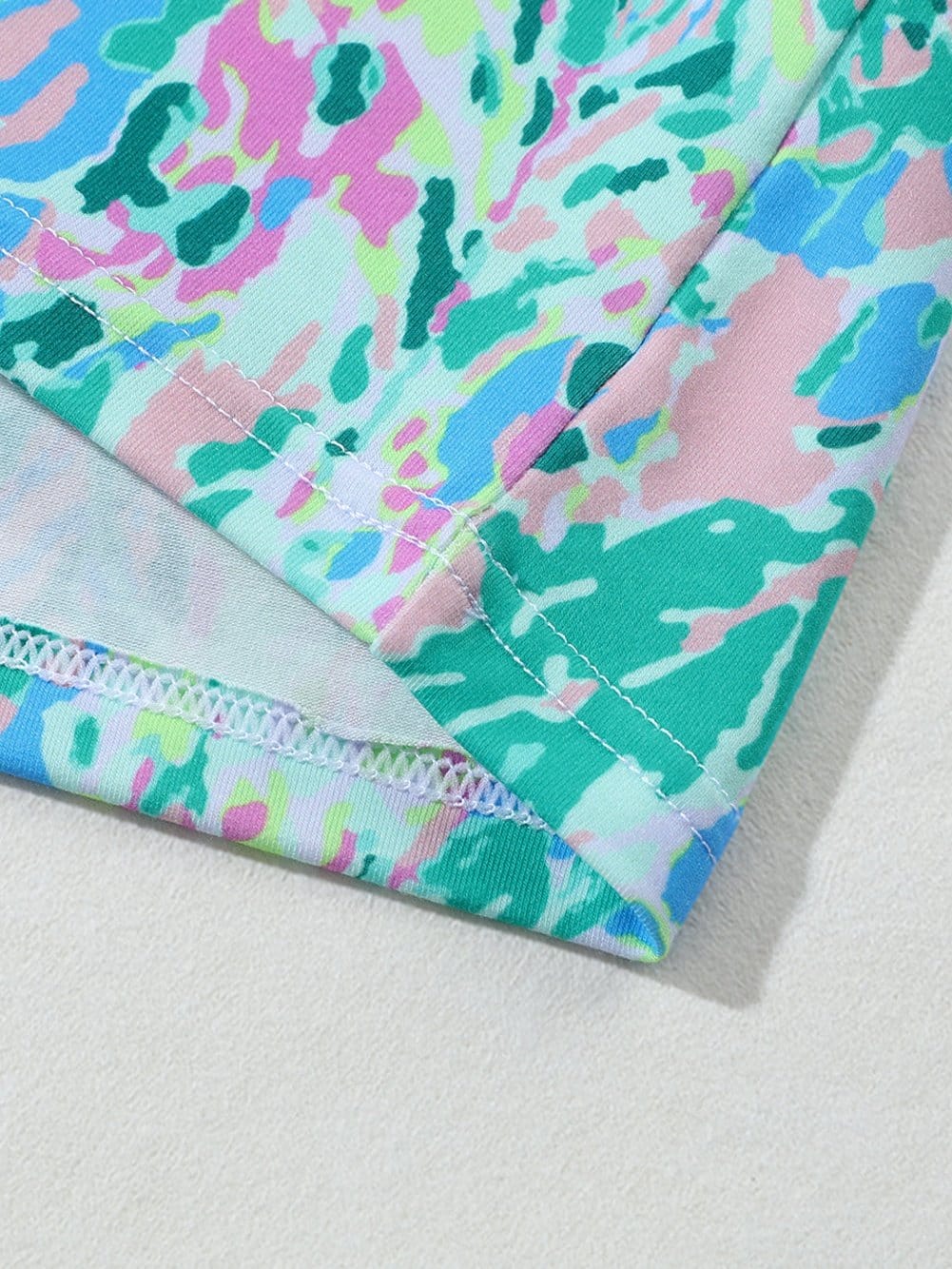 Green Floral Painted Loose Fit Tee