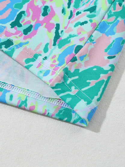 Green Floral Painted Loose Fit Tee