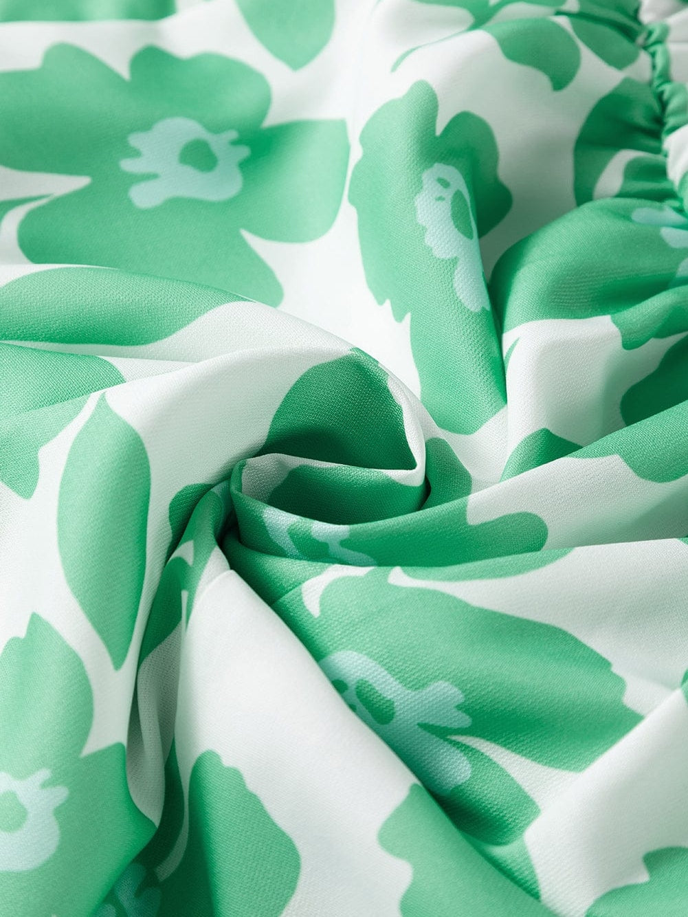 Green Floral Print Knotted Strap Square Neck Romper for Summertime Chic