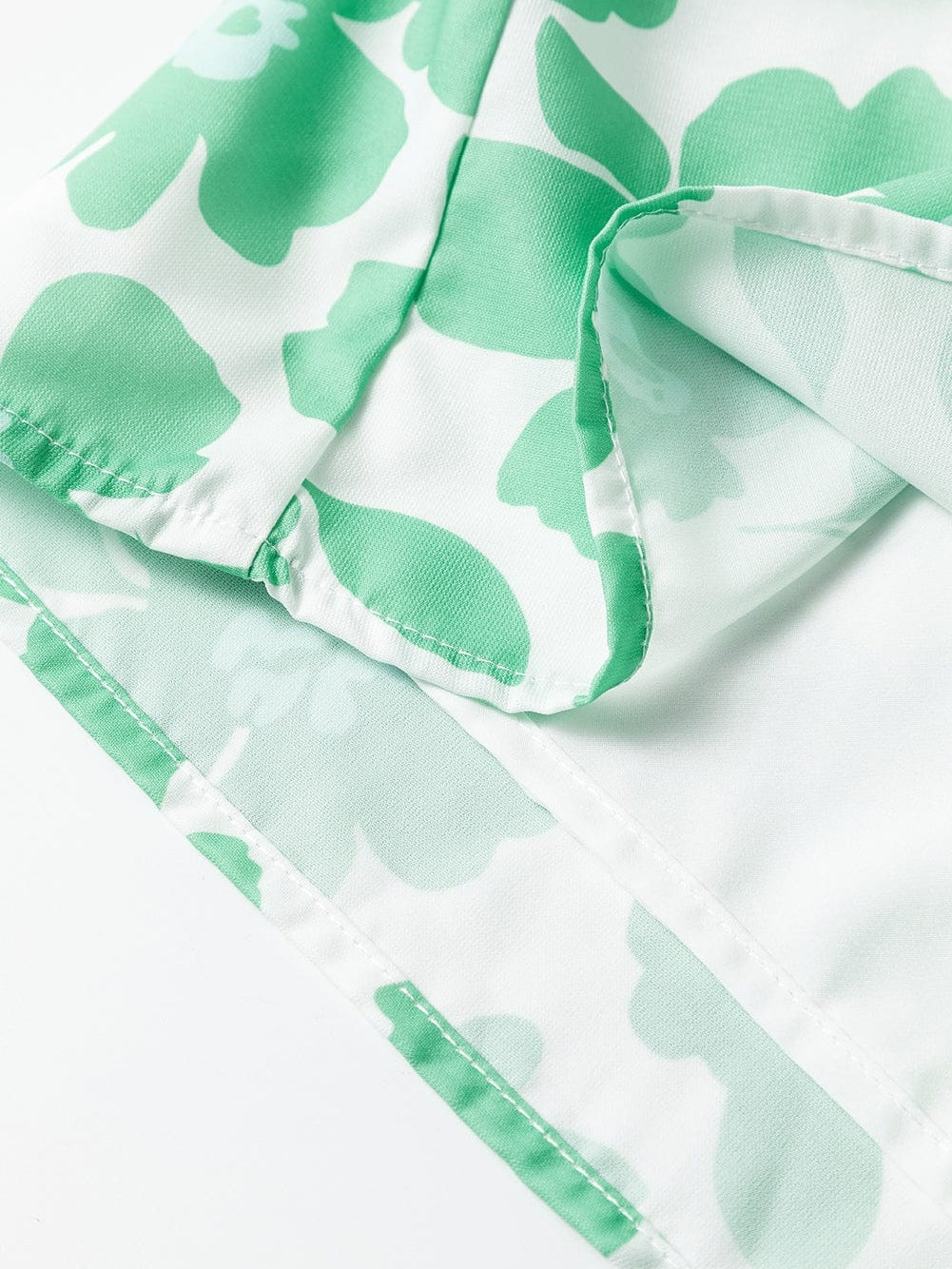 Green Floral Print Knotted Strap Square Neck Romper for Summertime Chic