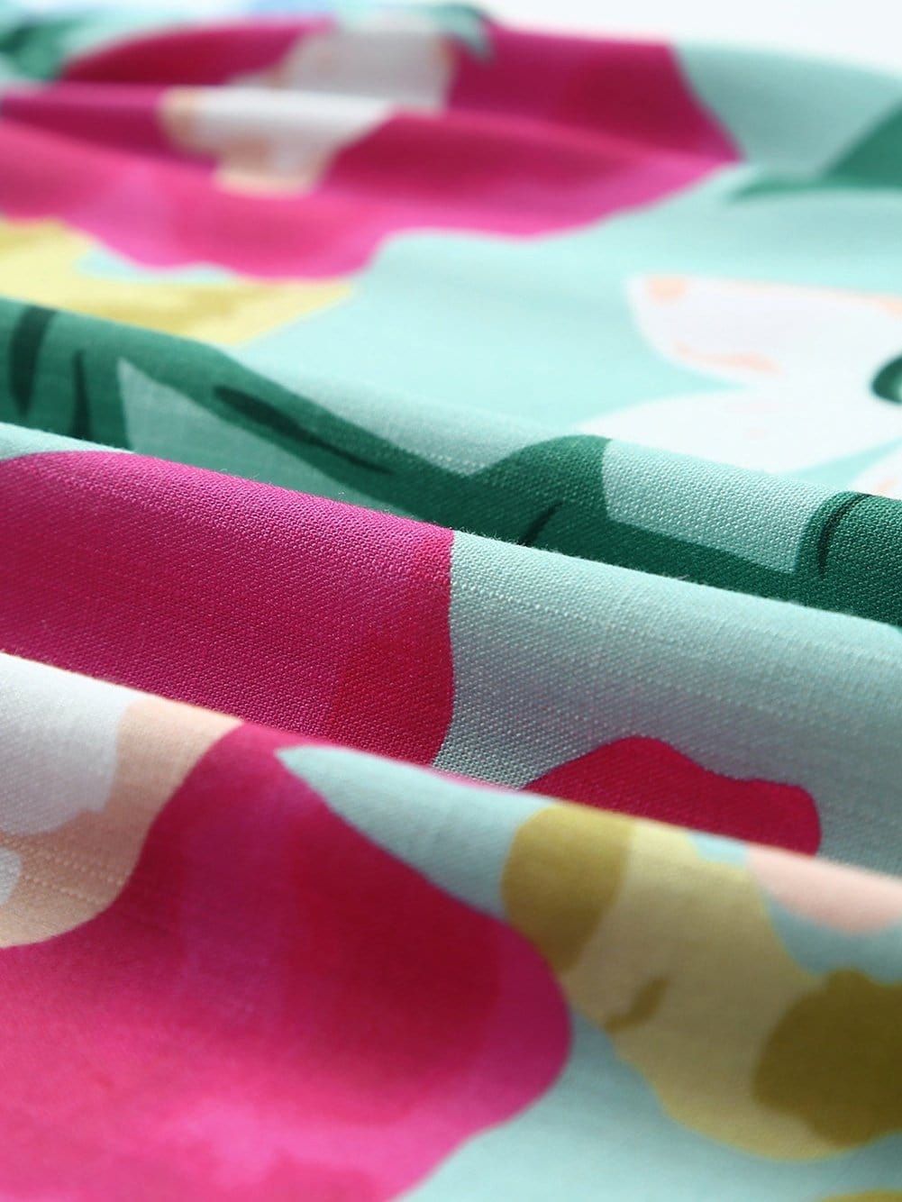 Green Floral Print Sleeveless Ruffle Tank Top