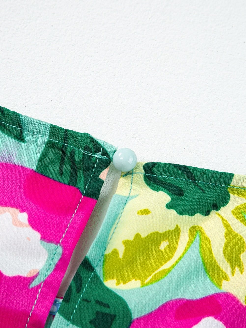 Green Floral Ruched Mini Dress with Sleeveless Design