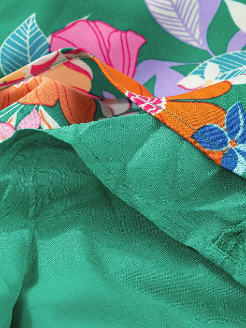 Green Floral Ruffle Maxi Dress with Flowy Shoulder Strap