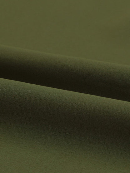 Green Flounced V Neck Shirt Dress with Ruffles