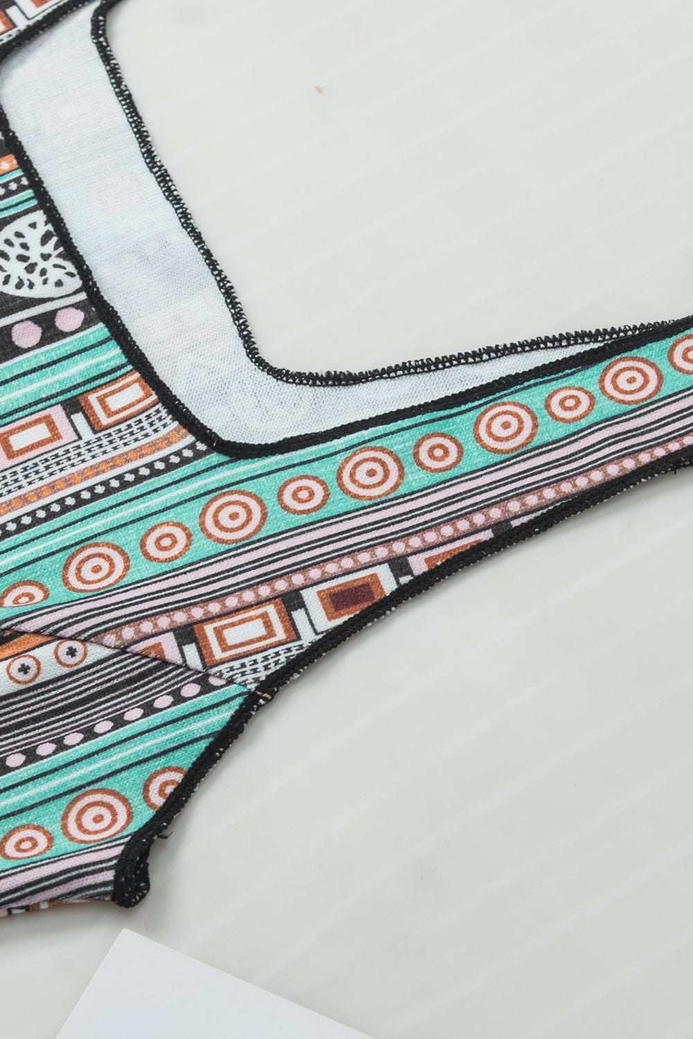 Green Geo Print Square Neck Tank Top for a Stylish Western Look