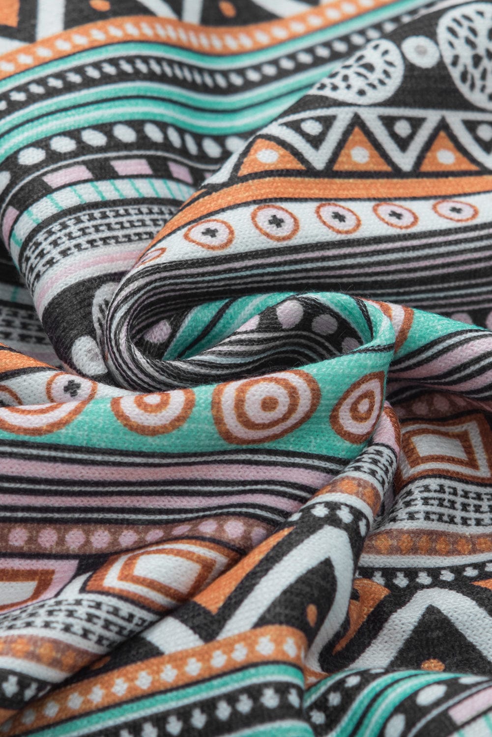 Green Geo Print Square Neck Tank Top for a Stylish Western Look