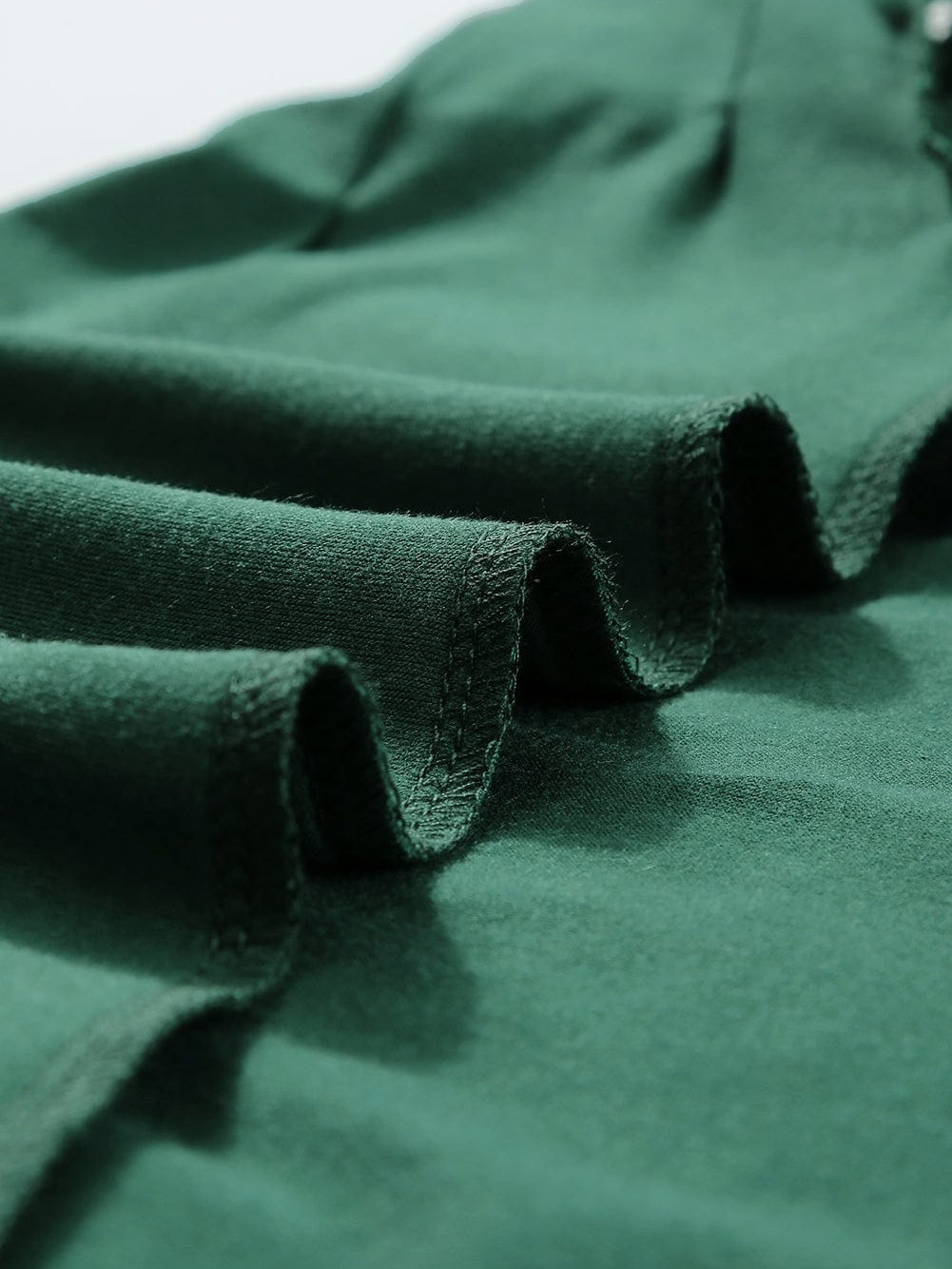 Green Lace Raglan Sleeve Tee with Seamed Detail