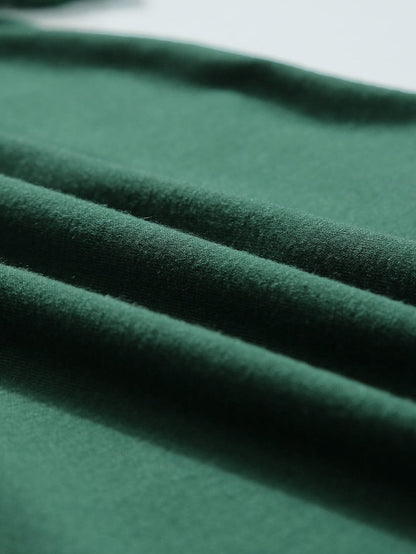 Green Lace Raglan Sleeve Tee with Seamed Detail