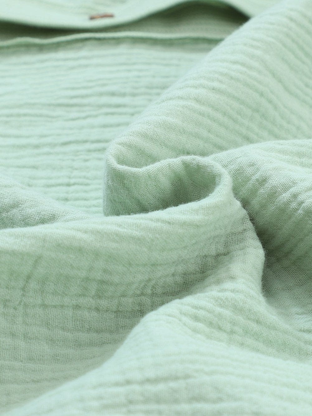 Green Patchwork Crinkle Puff Sleeve Shirt Dress with Eye-catching Design