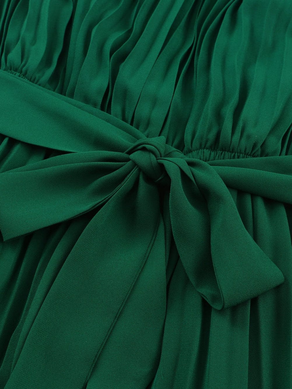 Green Pleated Halter Neck Wide Leg Jumpsuit with Stylish Belt