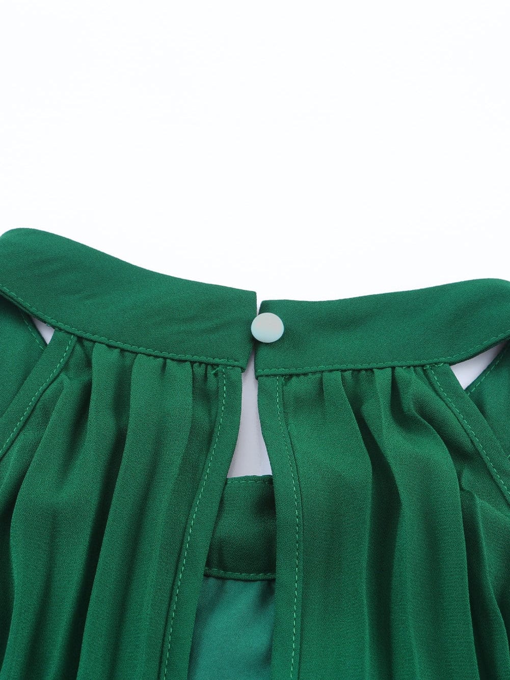 Green Pleated Halter Neck Wide Leg Jumpsuit with Stylish Belt