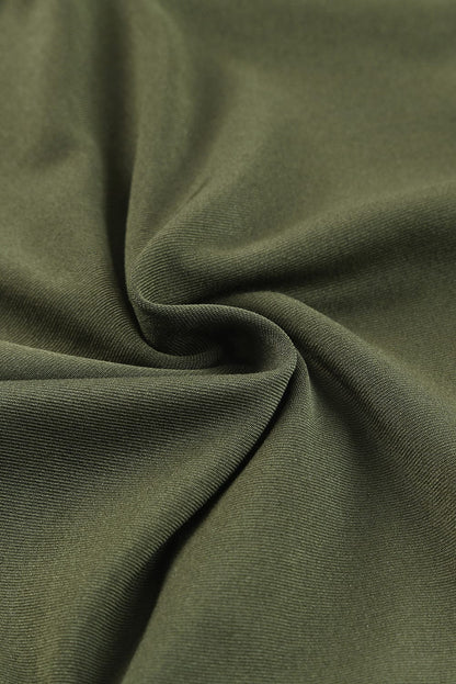 Green Pleated High Waist Leggings with Pockets