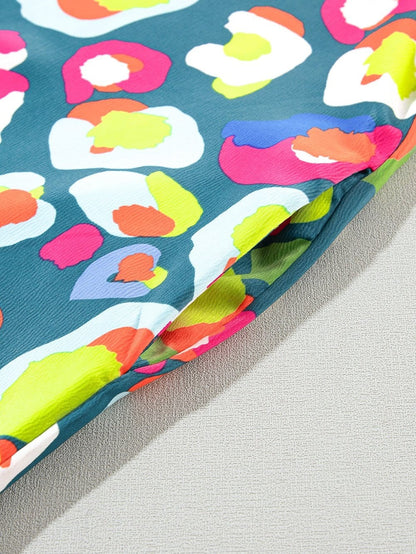 Green Polka Dot Printed Collared Neck Half Sleeve Shift Dress