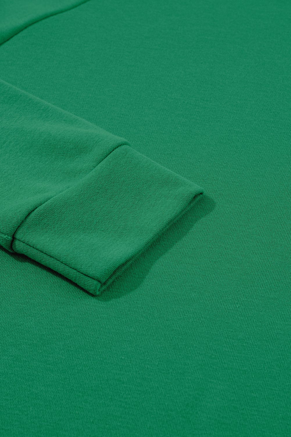 Green Raglan Sleeve Sweatshirt with Round Neck