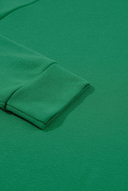 Green Raglan Sleeve Sweatshirt with Round Neck