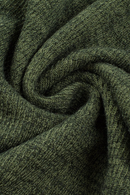 Green Ribbed Textured Wide Leg Jumpsuit with Buttoned Side Pockets